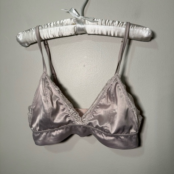 Aerie mauve satin plunge bralette S - Picture 3 of 5